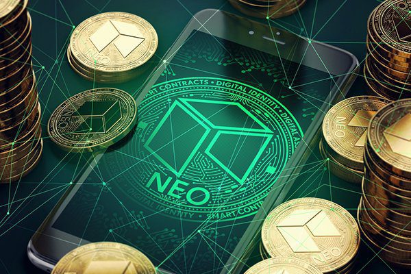 neo logo near neo phisycal coins