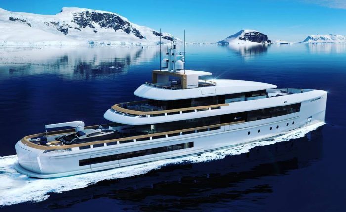 yacht near north pole