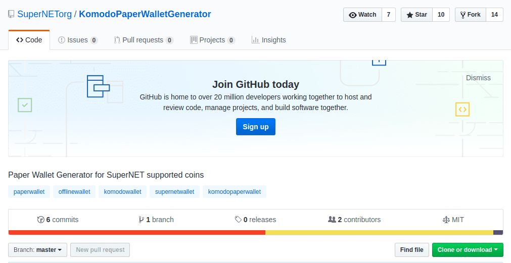 komodo paper wallet github