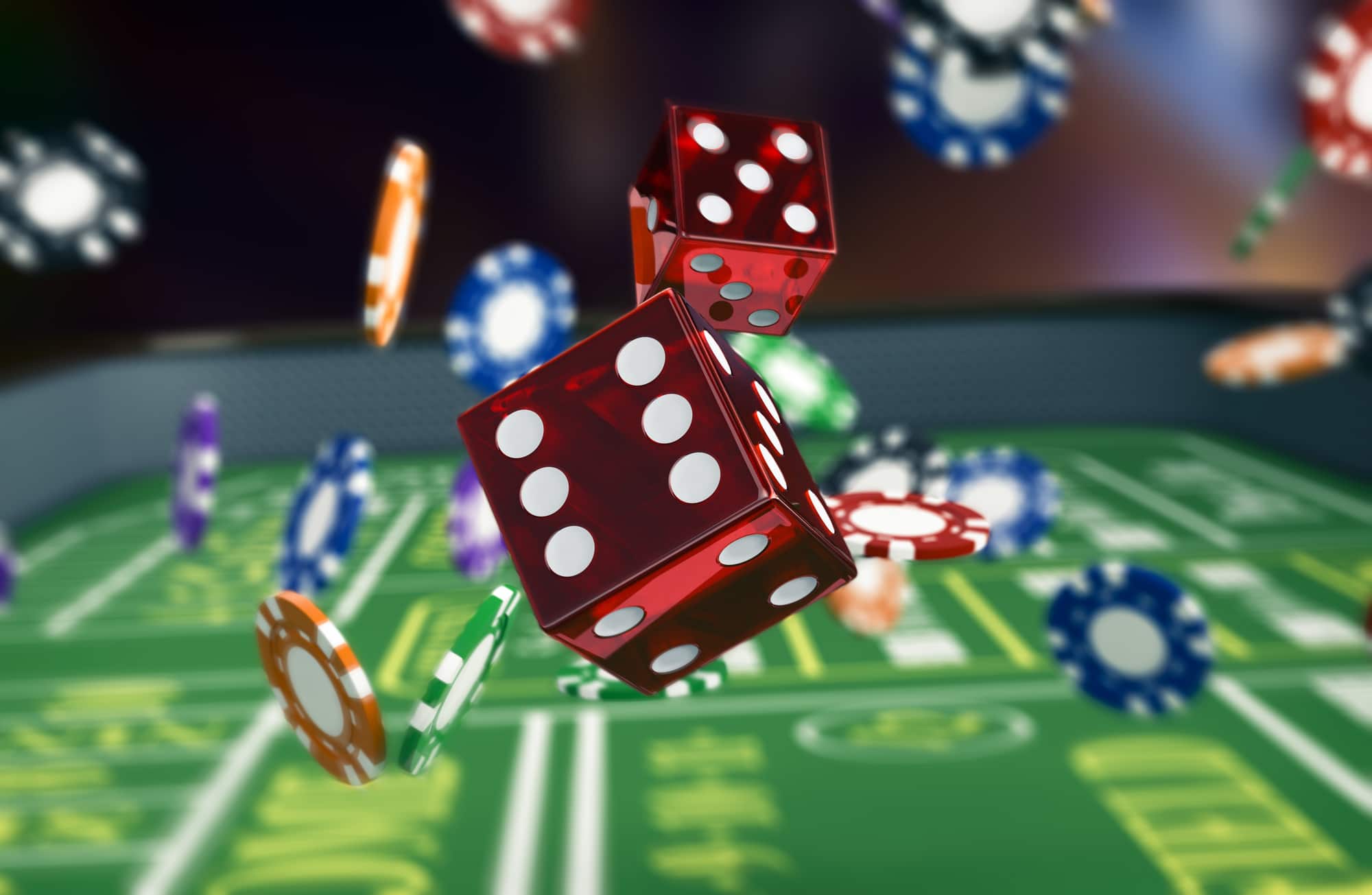 dices falling from the sky