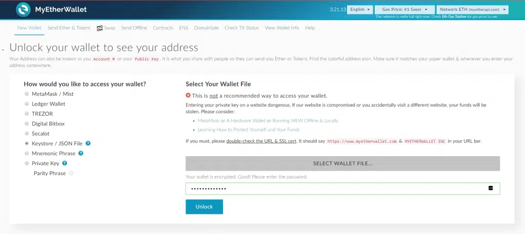 How to Use MyEtherWallet | Beginner's Guide 4 https://usethebitcoin.com/wp-content/uploads/2018/06/Screenshot_1-1.png UseTheBitcoin Unlock