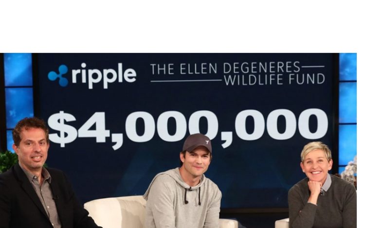 ripple logo with ashton kutcher and ellen