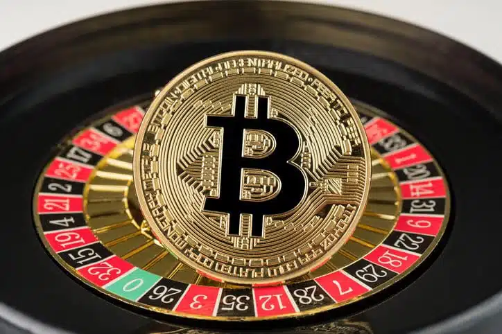 phisycal bitcoin with roulette on the back