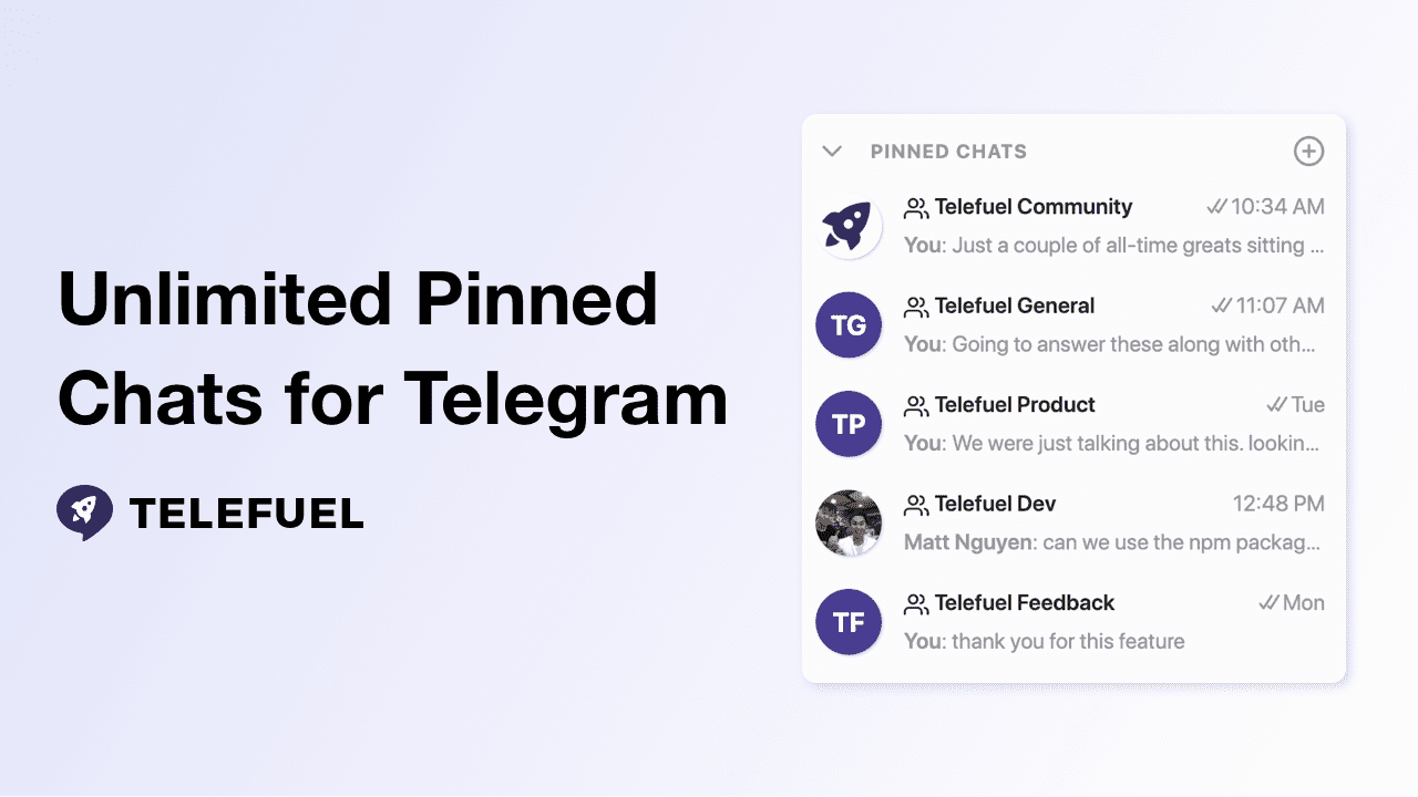 Telefuel: Making Telegram More Efficient And Organized For Power Users 8 https://usethebitcoin.com/wp-content/uploads/2019/11/Telefuel.jpg UseTheBitcoin 4 Unlimted Pinned Chats