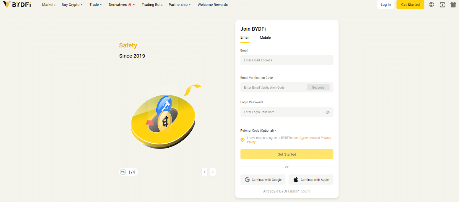 BYDFI Review: All You Need To Know 4 https://usethebitcoin.com/wp-content/uploads/2020/06/image-1.png UseTheBitcoin Signing Up for BYDFi