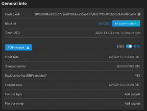 BITCOIN Large Transaction