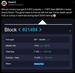 Bitcoin Fees Hit Their Highest Level in Years 1 https://usethebitcoin.com/wp-content/uploads/2023/11/bitcoin-6.png UseTheBitcoin PlanB Bitcoin Fees