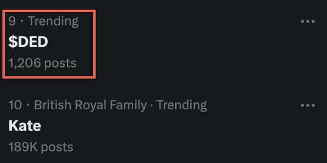 DED Trends on Twitter After Memecoin Snapshot Announcement 5 https://usethebitcoin.com/wp-content/uploads/2024/03/DED_Trending_1711384597ItfLvtphv4.jpg UseTheBitcoin x6mfMXaMnhKtDlqyKhO7V7su0gVoNp