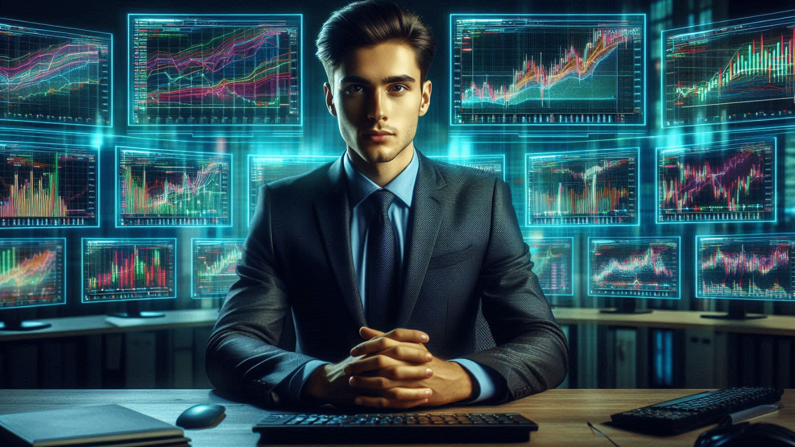 man trading charts