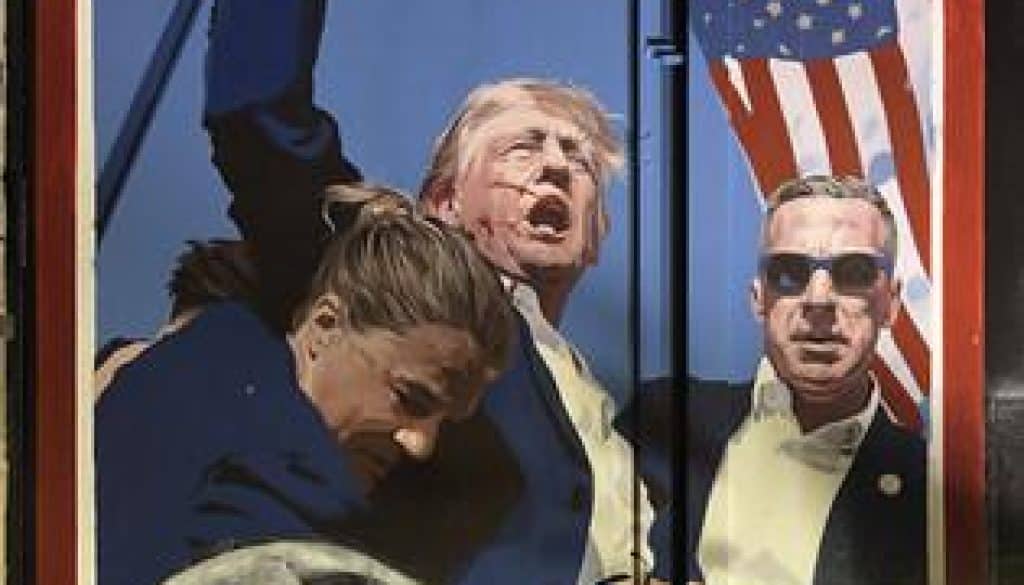 Trump mural at the Abode of Chaos (Time magazine, Butler, PA, 2024)