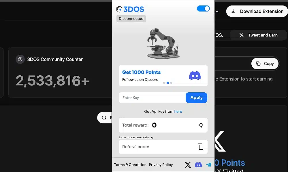 3DOS Airdrop Guide 4 https://usethebitcoin.com/wp-content/uploads/2025/05/3DOS.png UseTheBitcoin content 2.4 Enter Key