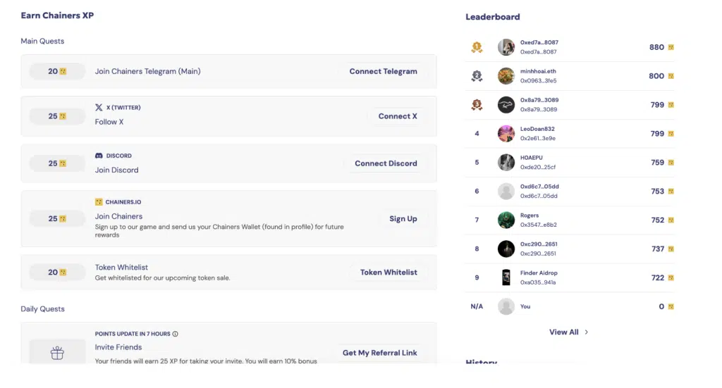 Chainers Airdrop Guide - How to Farm Chainers Airdrop 2 https://usethebitcoin.com/wp-content/uploads/2025/12/Chainers.png UseTheBitcoin Screenshot 2025 12 09 at 18.03.05