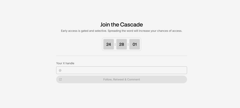 Cascade Airdrop Guide - Waitlist, Eligibility, and How to Apply 2 https://usethebitcoin.com/wp-content/uploads/2025/12/Cascade-Airdrop.png UseTheBitcoin Screenshot 2025 12 16 at 18.31.59