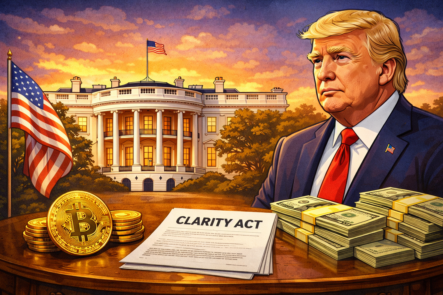 White House, Donald Trump, Crypto.