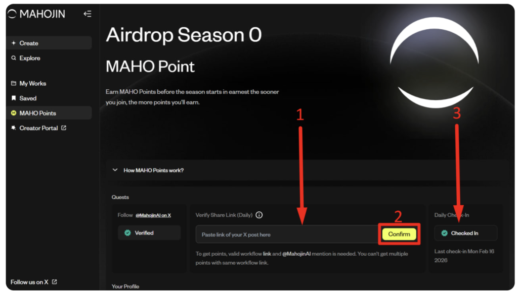 Mahojin Airdrop Guide - GenerativeAI, Points, and How to Apply 3 https://usethebitcoin.com/wp-content/uploads/2026/02/Mahojin-Airdrop.png UseTheBitcoin Screenshot 2026 02 17 at 06.21.25