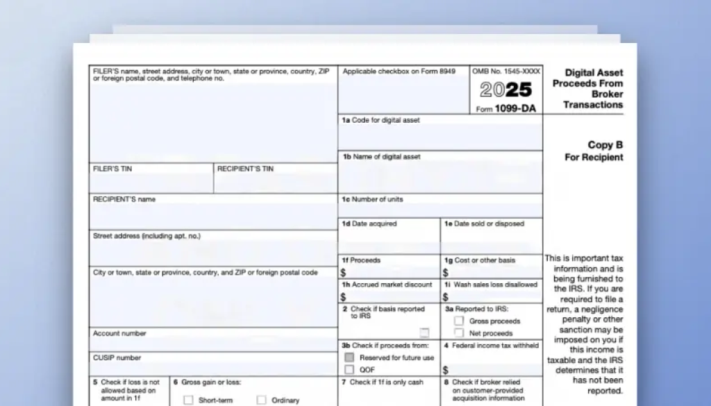 1099-DA new IRS rules for US crypto exchange
