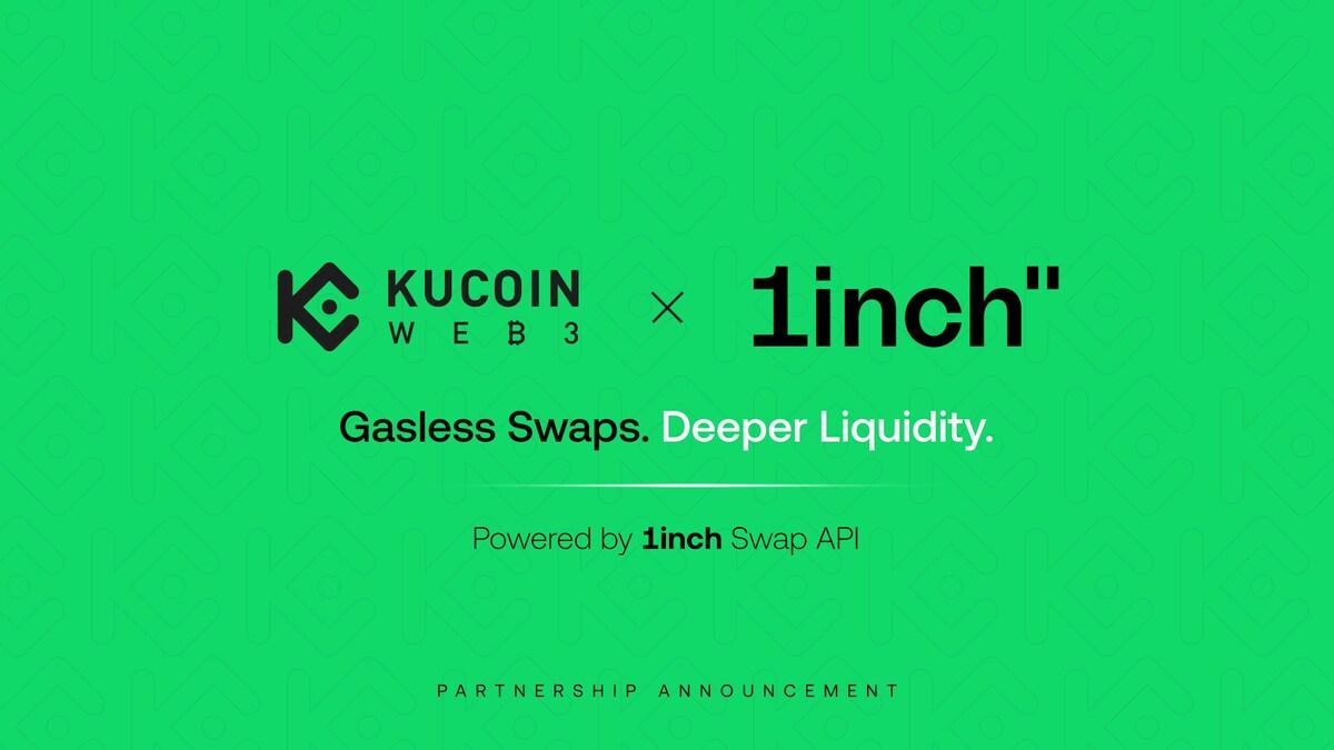 KuCoin Web3 Wallet Integrates 1inch Swap API to Power Gasless, MEV-Protected RWA Swaps