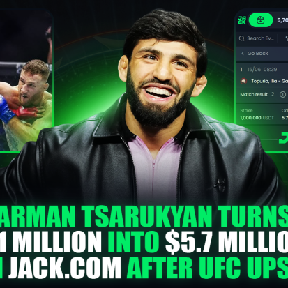 Home 1 UseTheBitcoin Arman Tsarukyan Turns $1 Million Into $5.7 Million on Jack.com After One of the Biggest UFC Upsets of the Year