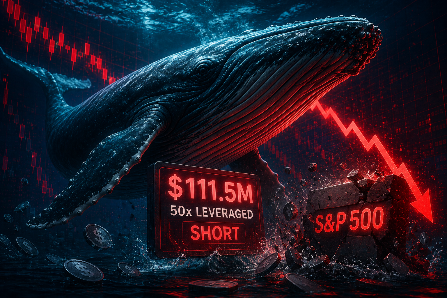 Whale Opens Massive $111.5M 50x Leveraged Short on S&P 500