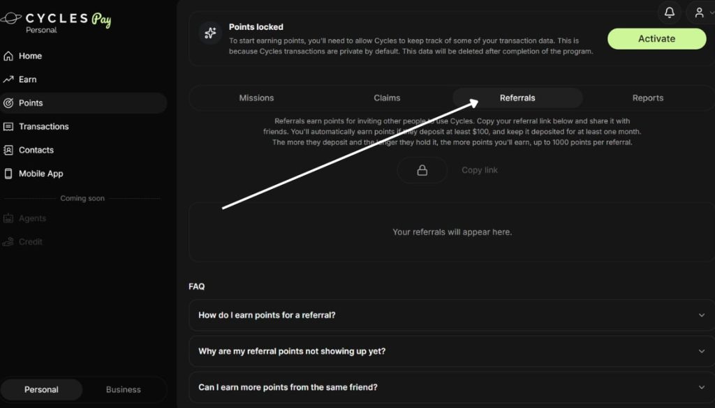 Cycles Pay Airdrop Guide: Private Stablecoin Payments, Yield Generation, & Points Rewards 4 https://usethebitcoin.com/wp-content/uploads/2026/06/image6-1.png UseTheBitcoin image4 2
