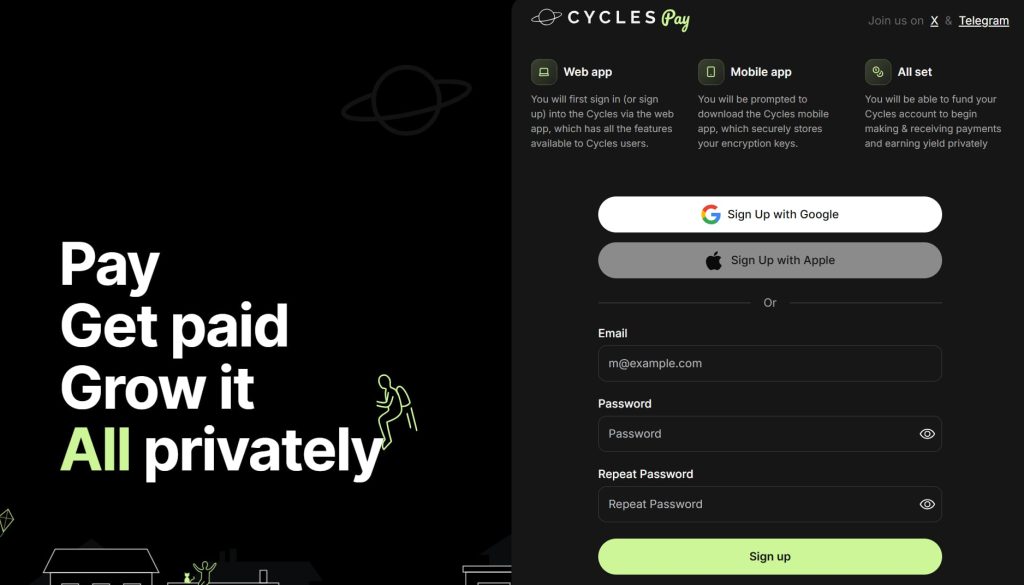 Cycles Pay Airdrop Guide: Private Stablecoin Payments, Yield Generation, & Points Rewards 2 https://usethebitcoin.com/wp-content/uploads/2026/06/image6-1.png UseTheBitcoin image5 2