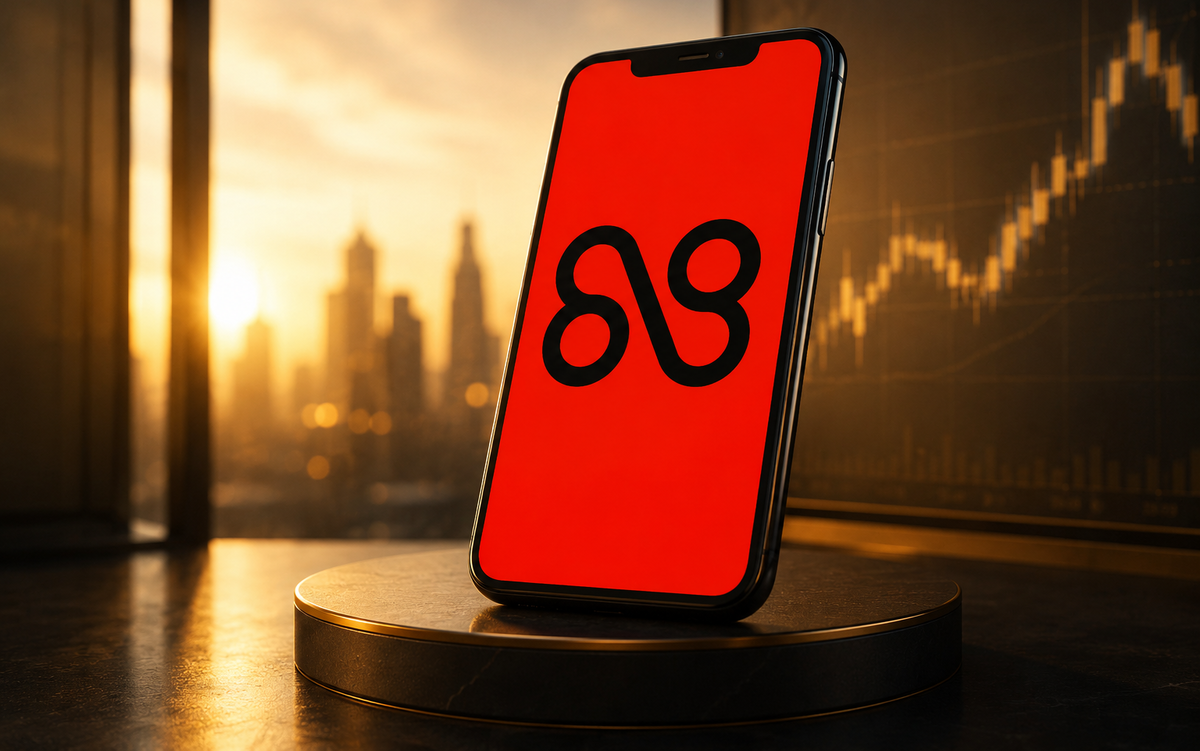 Nava AI airdrop featured on smartphone on a gold pedestal.