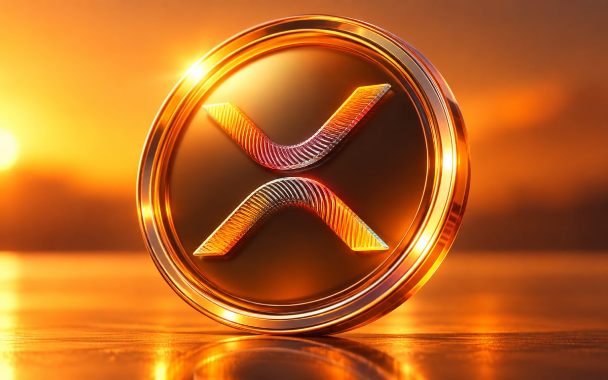 XRP standing on a reflective surface