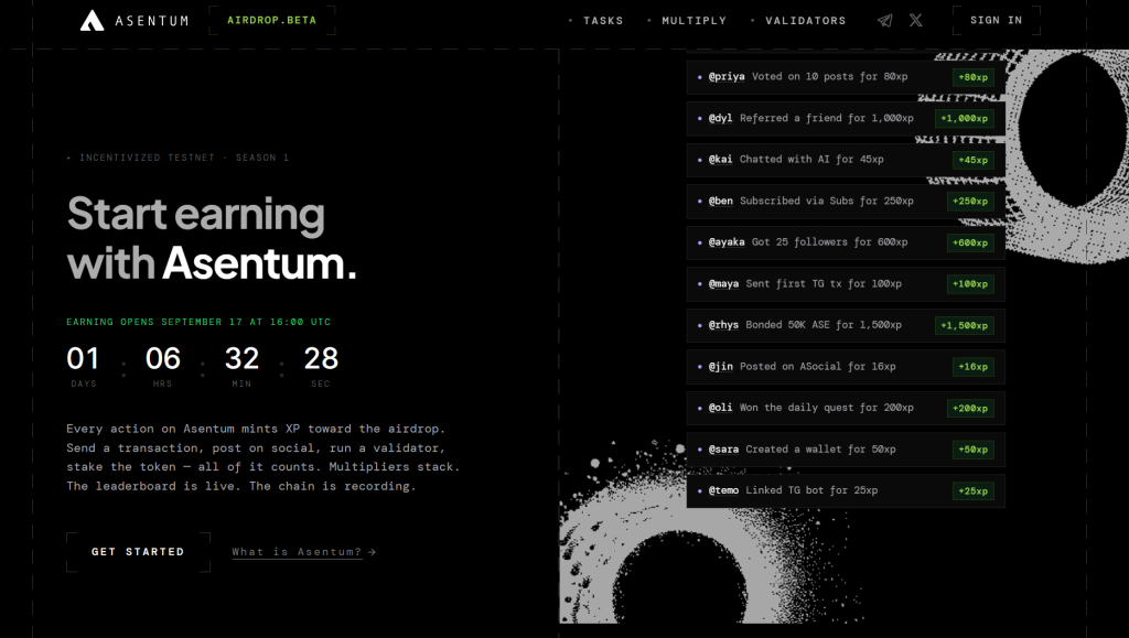 Asentum Airdrop Guide: How to Earn XP Toward $ASE Rewards 2 https://usethebitcoin.com/wp-content/uploads/2026/09/image5-7.png UseTheBitcoin image4 8
