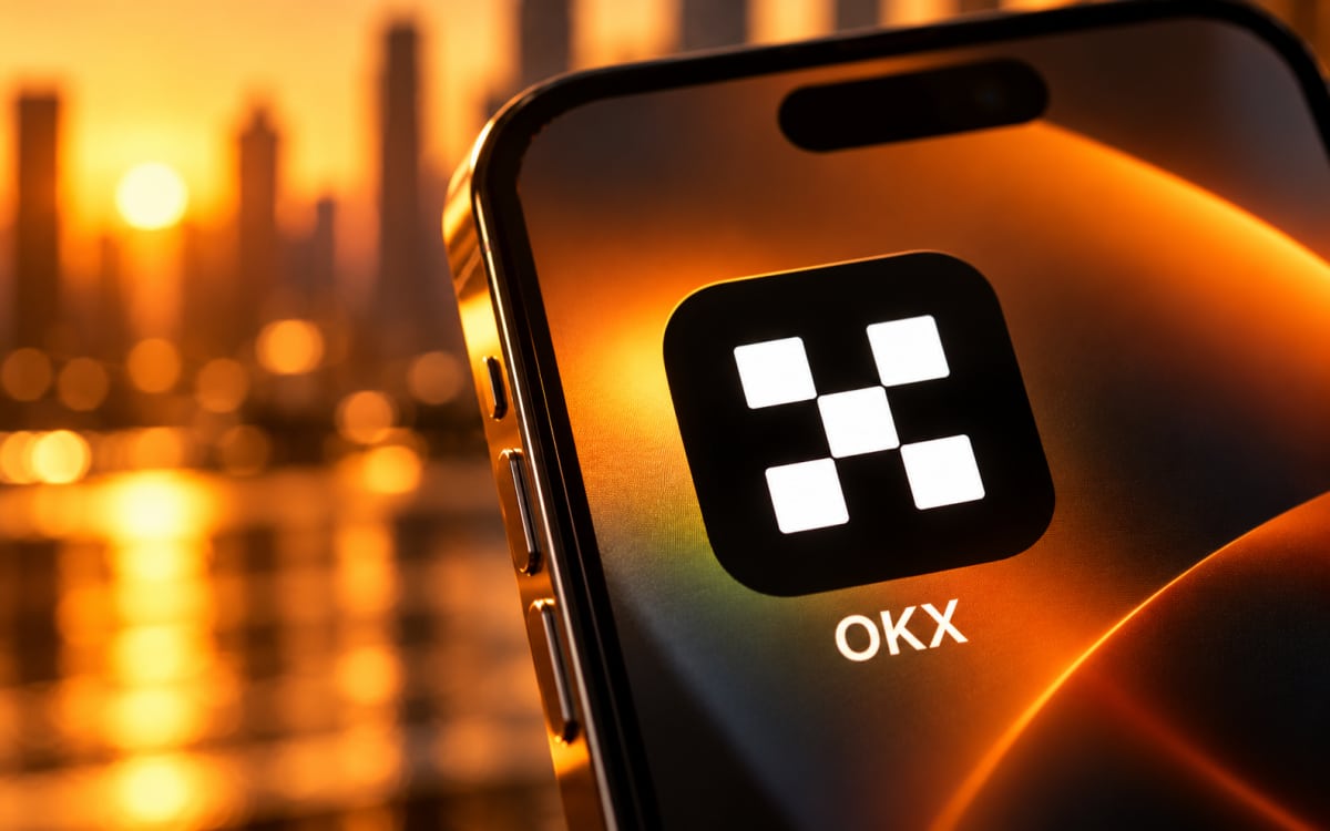 Close up shot of the OKX app
