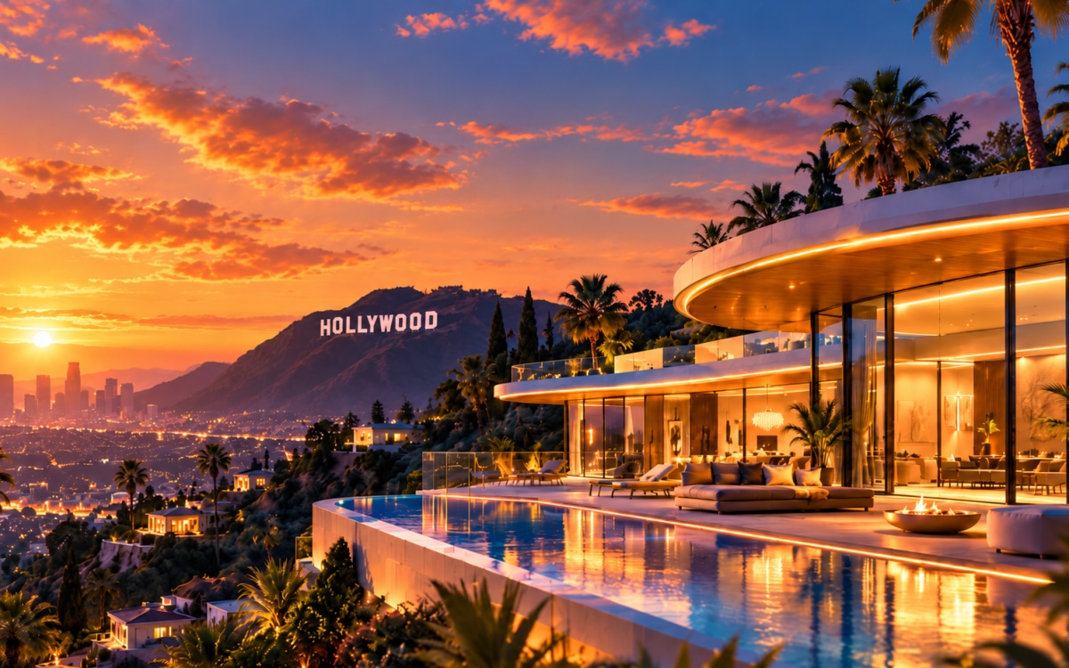 Sunset luxury villa overlooking Hollywood